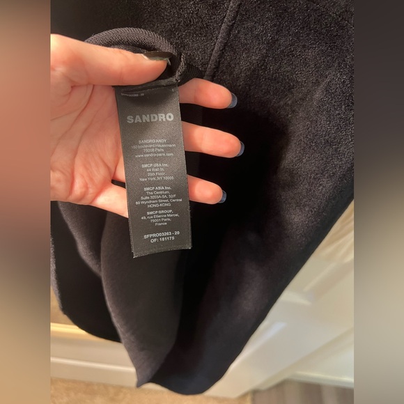 SANDRO Two-Tone Knit Pinafore Dress - Picture 15 of 15